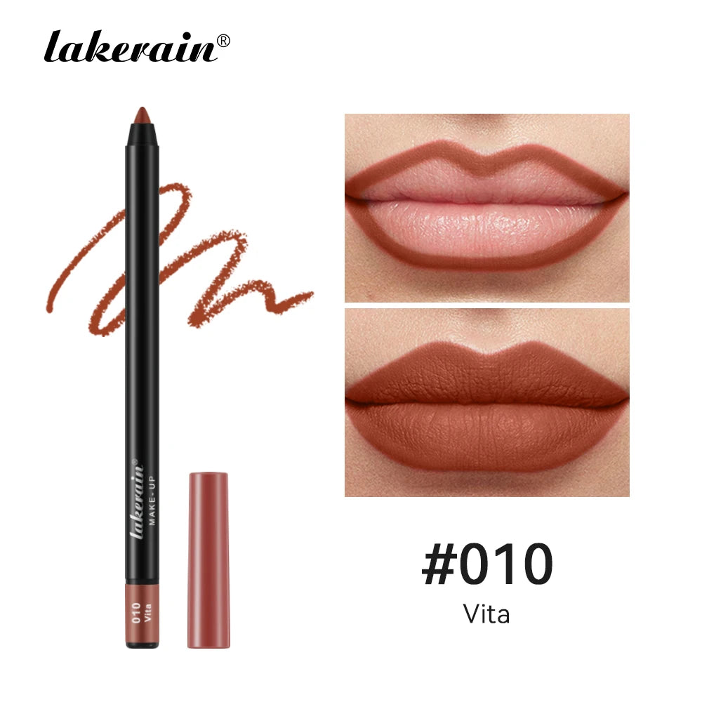 12 Colors Matte Lipliner Pencil Red Contour Tint Lipstick Waterproof Long Lasting Non-stick Cup Moisturising Lips Makeup Peaceful Pleasures Health and Wellness 10 Vita
