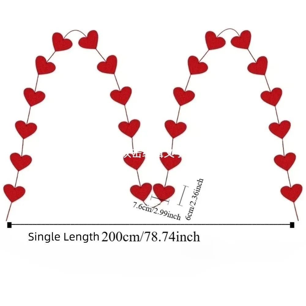 Love Flower Hanging Garland | Valentine's Day Party Décor 5 Pcs