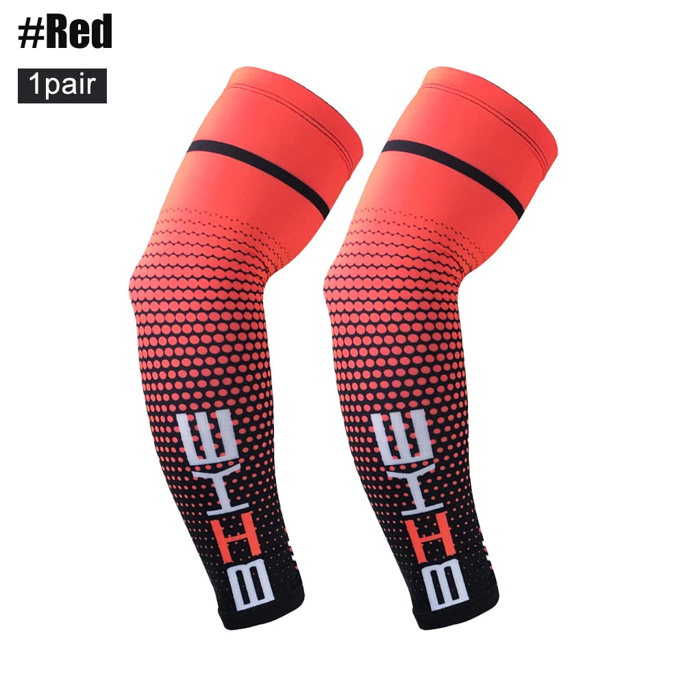 1Pair UV Block Cooling Arm Sleeves for Men & Women, Comfortable Sun Protection Arm Cover for Cycling, Hiking & Daily Wear Peaceful Pleasures Health and Wellness Red-1Pair L