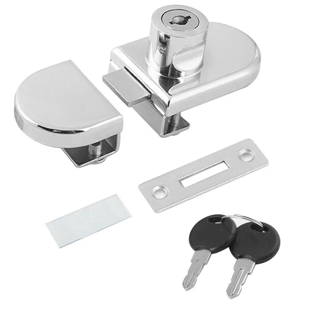 Double Open Glass Cabinet Door Lock – Zinc Alloy Security Lockset