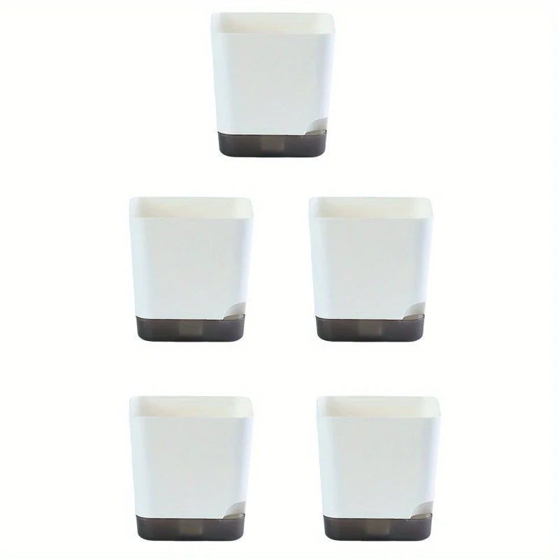 5-Pack Self Watering Mini Plant Pots with Water Reservoir