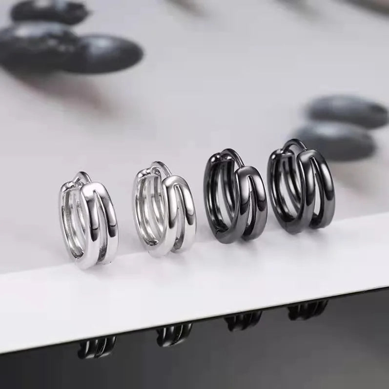 Hollow Out Double Ring Ear Buckle Personalized Style Earrings with A Cool Stylish Appearance Versatile Accessories Earrings New Peaceful Pleasures Health and Wellness