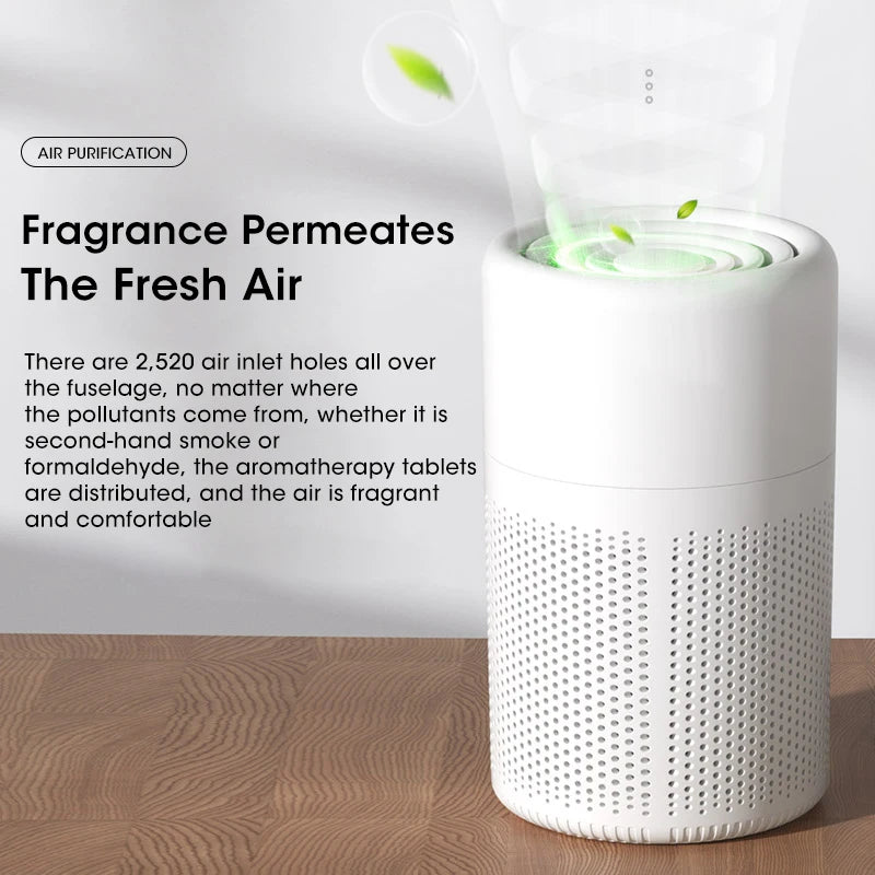 Mini Desktop Air Purifier HEPA Filter Negative Ion Odor Removal Low Noise for Home Office Car Use Peaceful Pleasures Health and Wellness