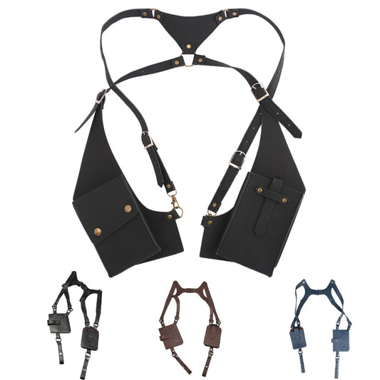 Retro Anti-Theft Leather Double Shoulder Armpit Bag Outdoor Fashion Adjustable Wallet Phone Case For Men Shoulder Holster Bags Peaceful Pleasures Health and Wellness