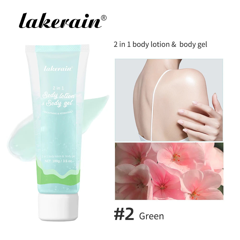 2-in-1 Body Lotion Body Gel Nature Lock Water Anti Aging Brightening Repairing Improve Skin Elasticity Double-tube Body Lotion Peaceful Pleasures Health and Wellness GREEN