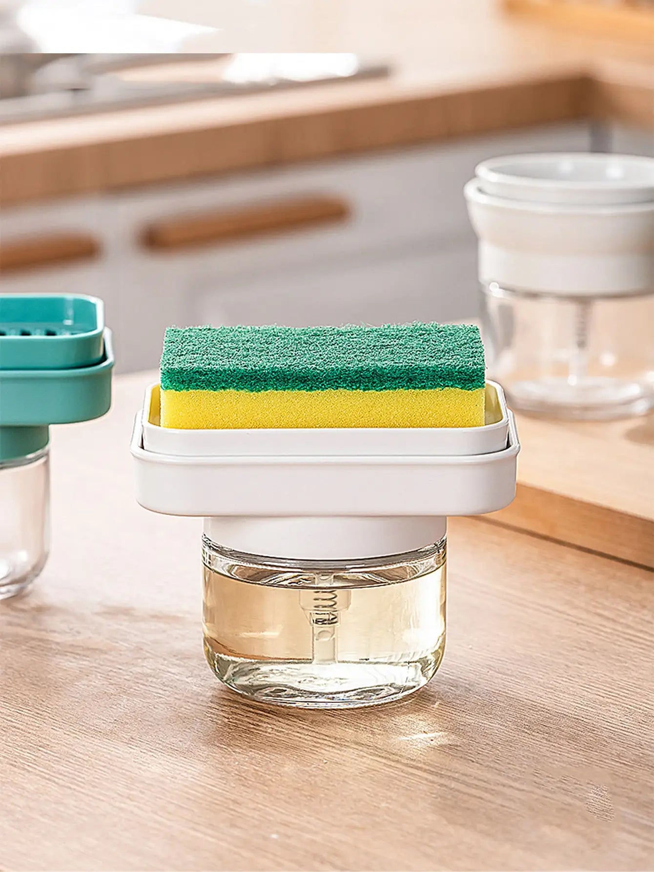 1Pcs Kitchen Press-type Dishwashing Detergent Automatic Liquid Output Bottle Removable Liquid Pressing Tool Peaceful Pleasures Health and Wellness