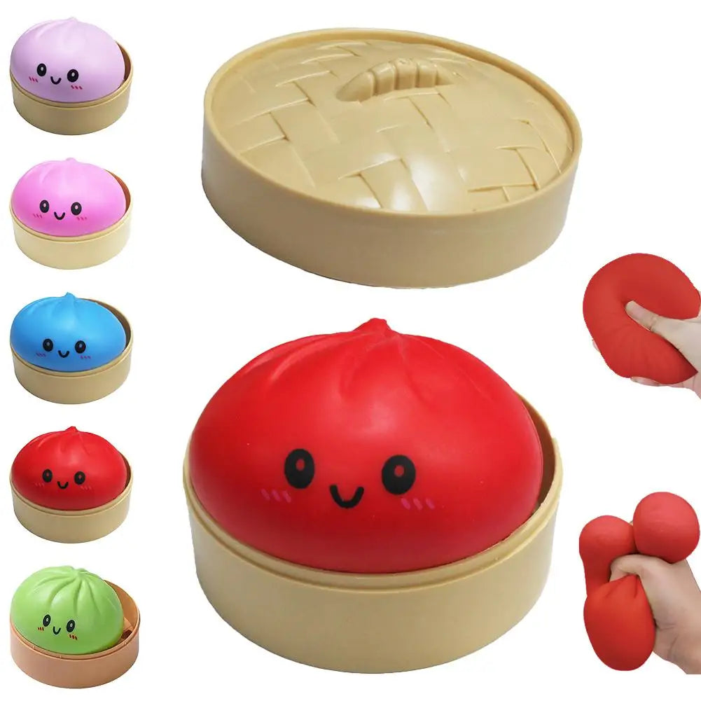 Dumpling Squishy Squeeze Toy | Cute Sensory Steamed Bun Ball Squishy Sensory Toy Peaceful Pleasures Health and Wellness