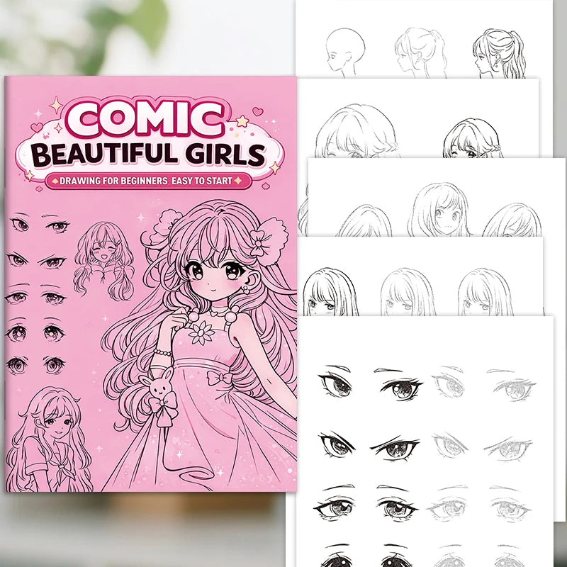 32 Pages Comic Drawing Book Girls Beginners Step Cartoon Art