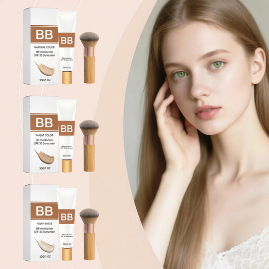 SPF30 BB Cream with Brush – Waterproof, Moisturizing & Concealing BB Cream SPF30 Peaceful Pleasures Health and Wellness