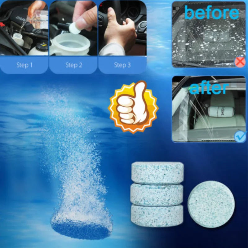 200-Pack Windshield Wiper Effervescent Cleaning Tablets for Cars