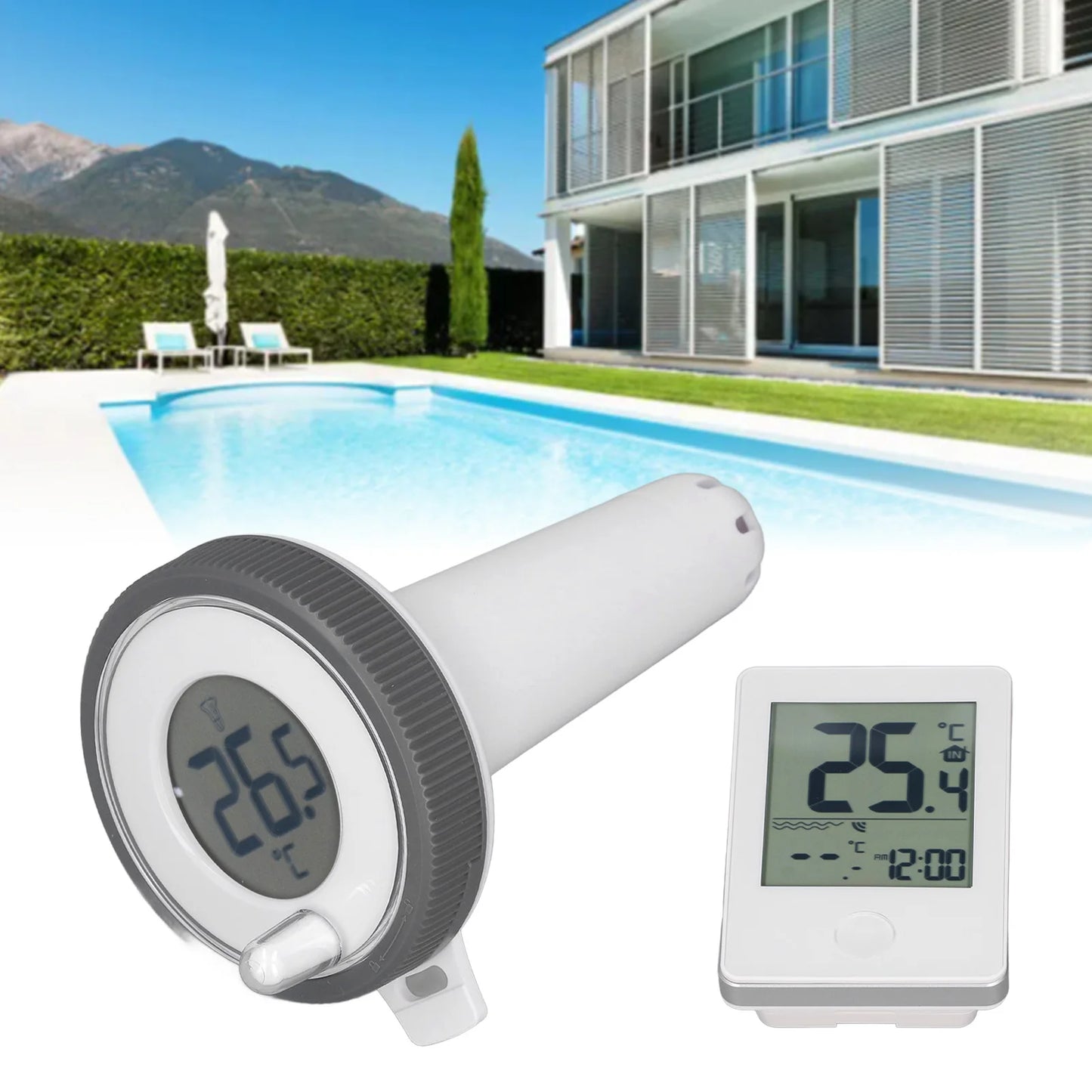 Wireless Swimming Pool Thermometer LCD Display 0 1 Accuracy