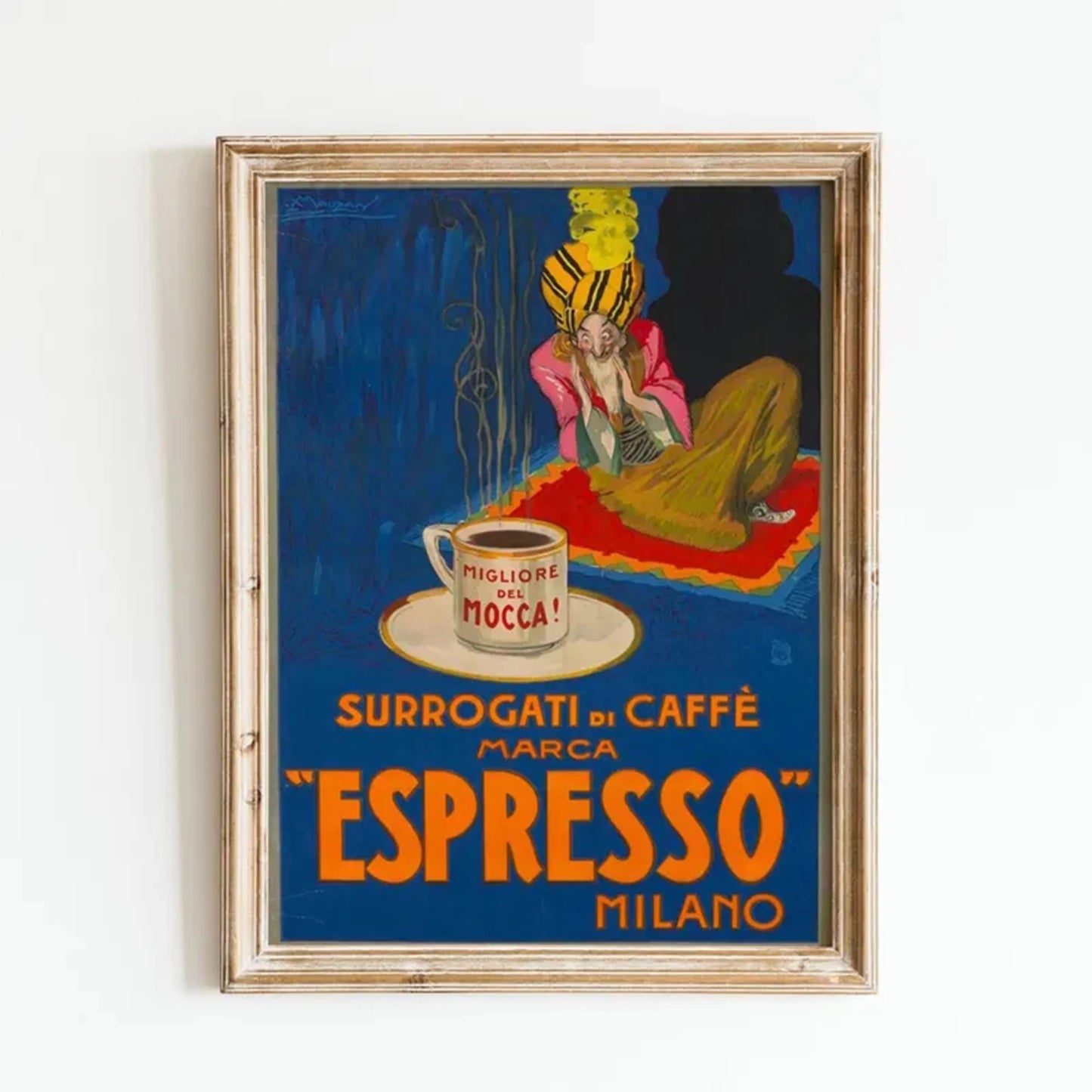 Retro Italian Espresso Canvas Wall Art | Vintage Coffee Poster