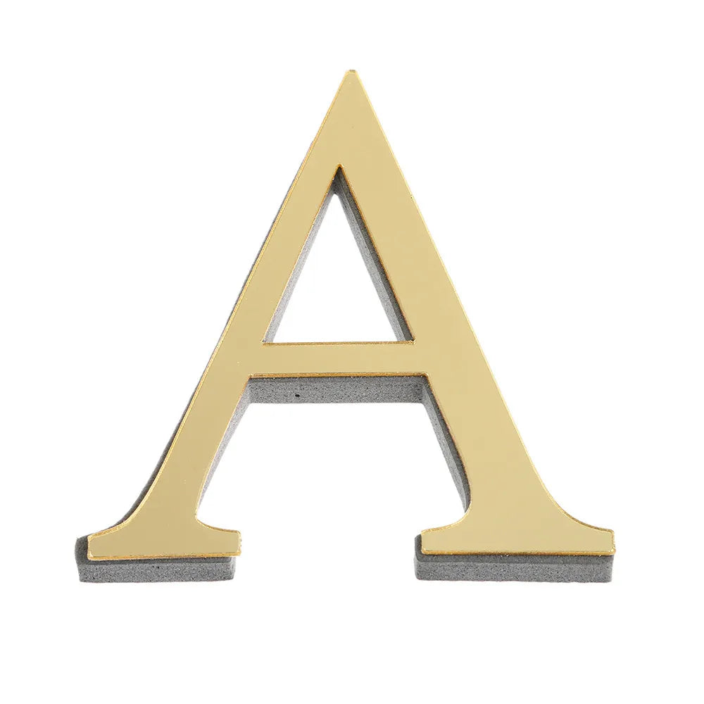 DIY 3D Mirror 26 Letters Wall Stickers Logo Name Alphabet Wedding Love Letters English Wall Home Decor Wall Art Mural Stickers Peaceful Pleasures Health and Wellness A