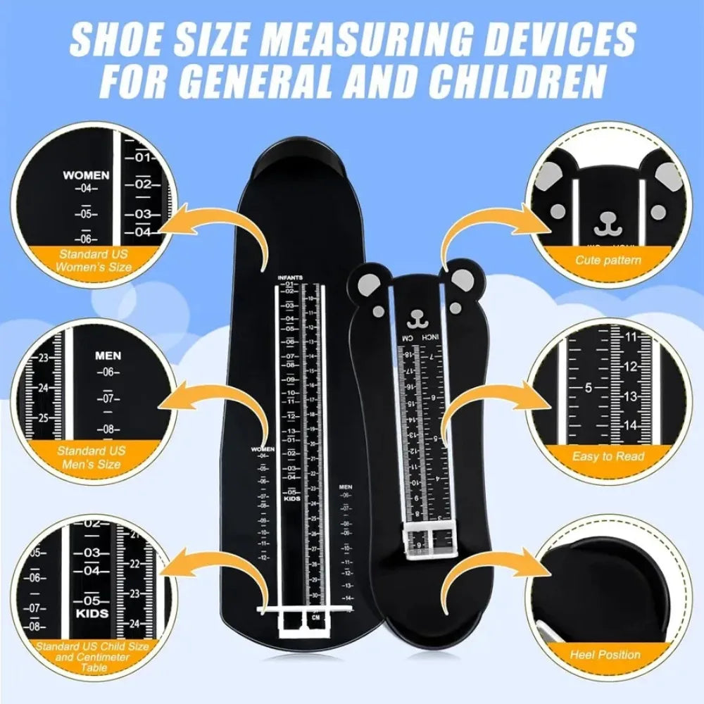 Foot Measuring Device Family Shoe Feet Measure Ruler Sizer for All Sizes Infants Kids Men Women Adults US Standard Shoe Size Peaceful Pleasures Health and Wellness