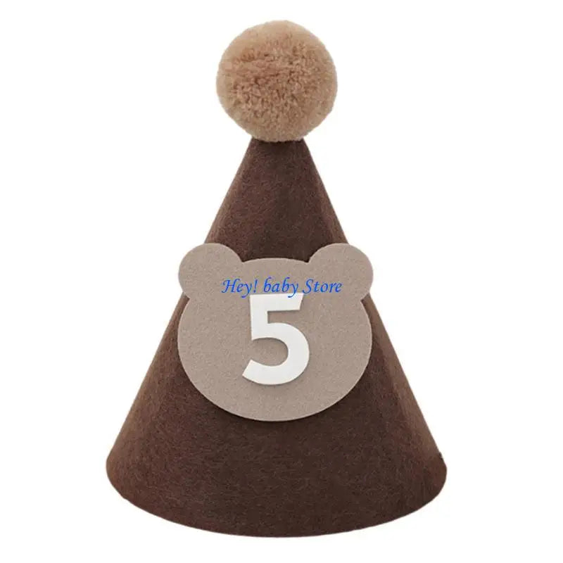 Baby Bear Birthday Hat | Soft Plush Beanie for Party & Photos