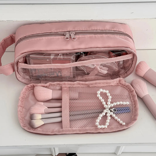Large Travel Makeup Bag & Cosmetic Organizer for Women Travel Cosmetic Bag Peaceful Pleasures Health and Wellness