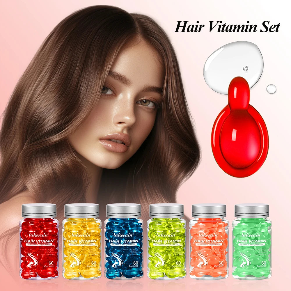 6bottles Morocco Argan Vitamin Oil Hair Care Set Essence Damaged Nutrition Repair Hair Splitting Improvement Treatment Products Peaceful Pleasures Health and Wellness Default Title