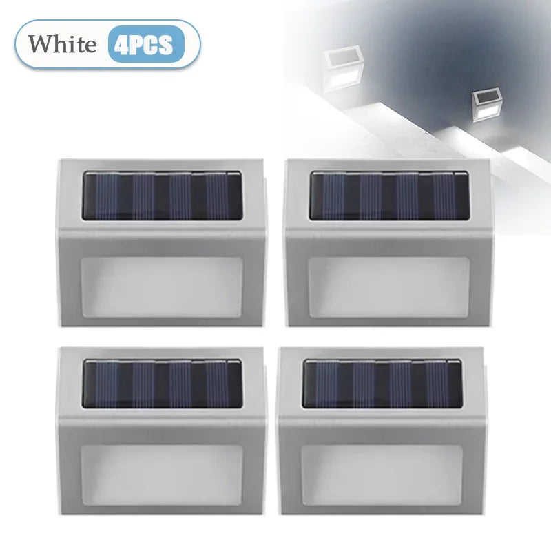 Solar Stainless Steel Step Lights – Waterproof LED Garden Wall