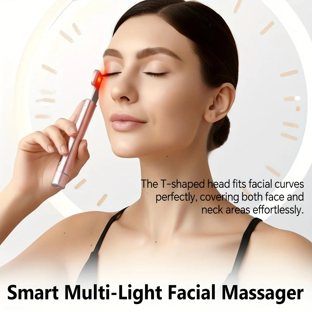 Led Facial Massager, Multi-Color Modes, Fragrance-Free, USB Rechargeable Eye and Facial Massager Skincare Tool, Ideal for Gift Giving. Peaceful Pleasures Health and Wellness