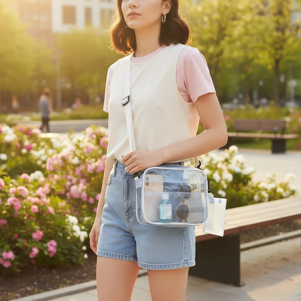 Mini Crossbody Bag For Women Jelly Transparent Material Korean Minimalist Design Spring Summer Use Peaceful Pleasures Health and Wellness