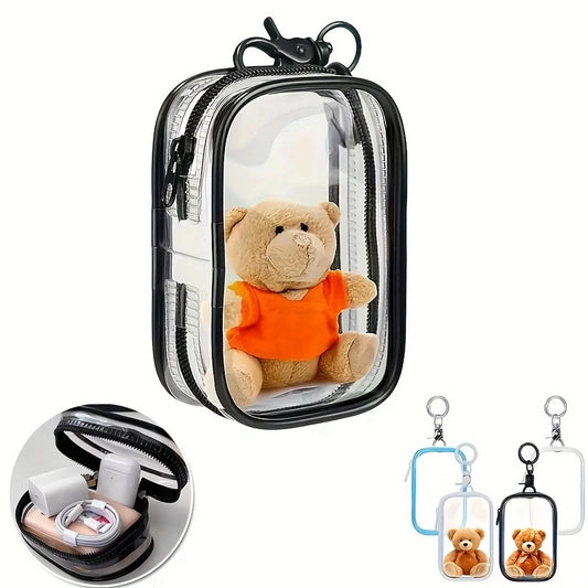 Clear Figure Display Bag with Keychain | Blind Box Mini Case Figure Display Bag Peaceful Pleasures Health and Wellness