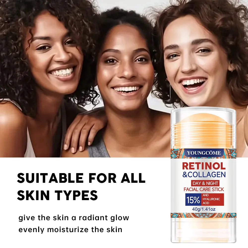 Retinol& Collagen Day & Night Facial Care Stick Moisturizing Cream Deep Hydration Suitable for dry Aging Face Cream Peaceful Pleasures Health and Wellness