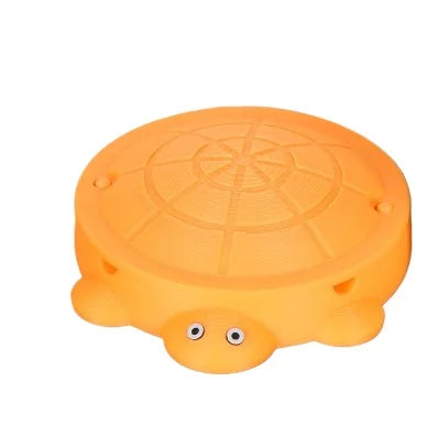 Turtle Themed Home Decor ashtray Orange Green Plastic Storage Container with Opening Lid Long Life Symbol Gift for All Ages Peaceful Pleasures Health and Wellness Orange