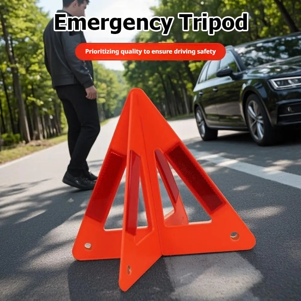 1/2pcs Reflective Triangle Warning Sign Car Emergency Breakdown Warning Triangle Car Tripod Foldable Stop Sign Emergency Tool Peaceful Pleasures Health and Wellness