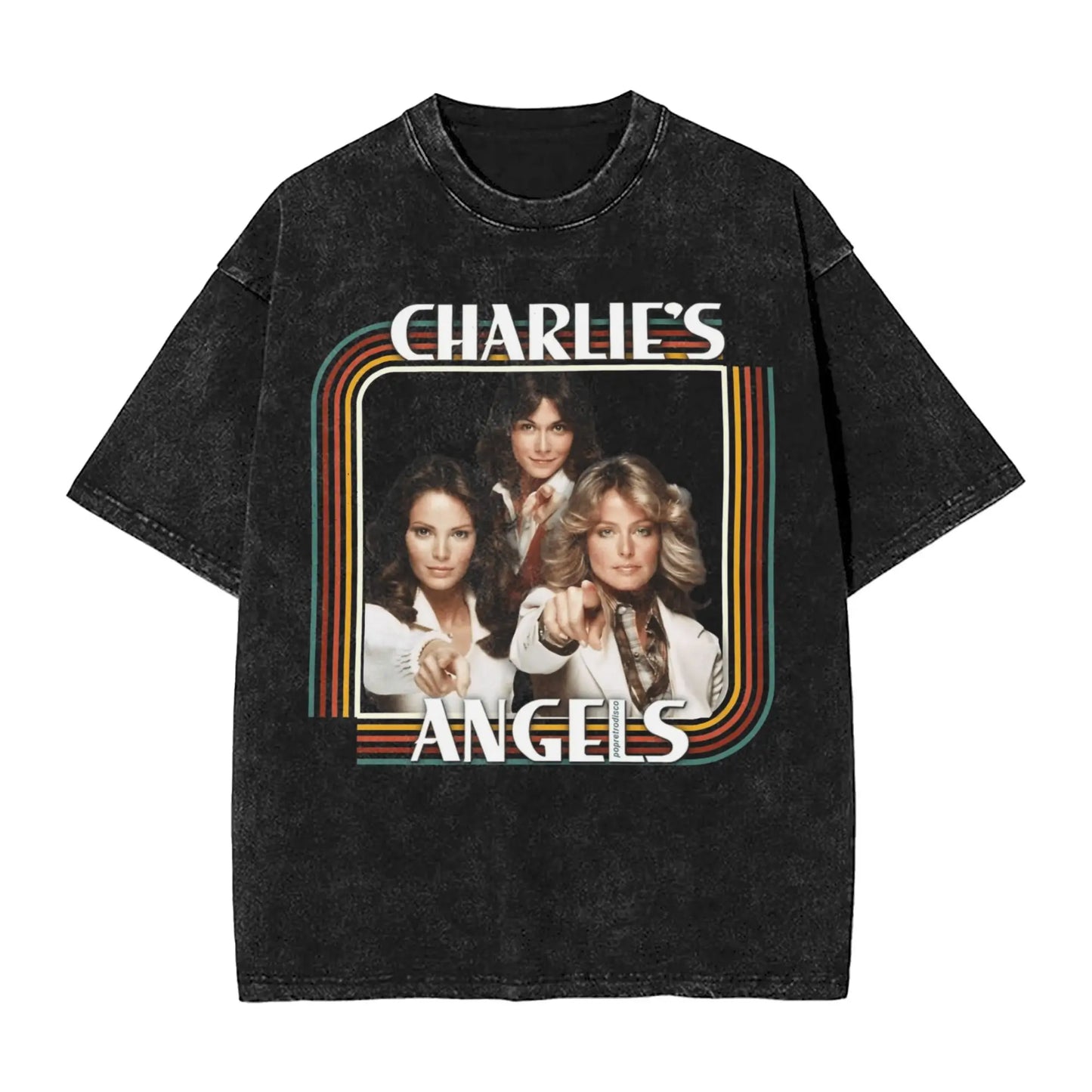Men Women T-Shirt Charlies Angels Washed T Shirts Fashion Summer Tees Vintage Pattern Casual Clothes Plus Size 2XL Peaceful Pleasures Health and Wellness 5 S