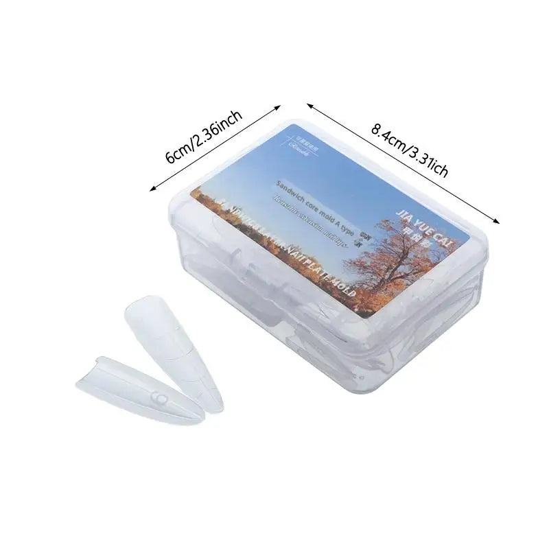 Sandwich Dual Nail Forms 60pcs – 15 Sizes, Top & Bottom Molds