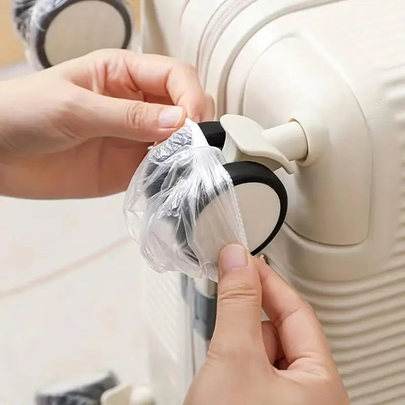 50/80pcs Disposable Suitcase Wheel Covers Universal Dustproof Protectors for Luggage Trolley Cases Travel Sanitary Accessories Peaceful Pleasures Health and Wellness