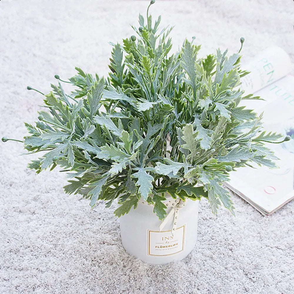 Artificial Chrysanthemum Leaf Stems | Faux Plant Décor 34cm