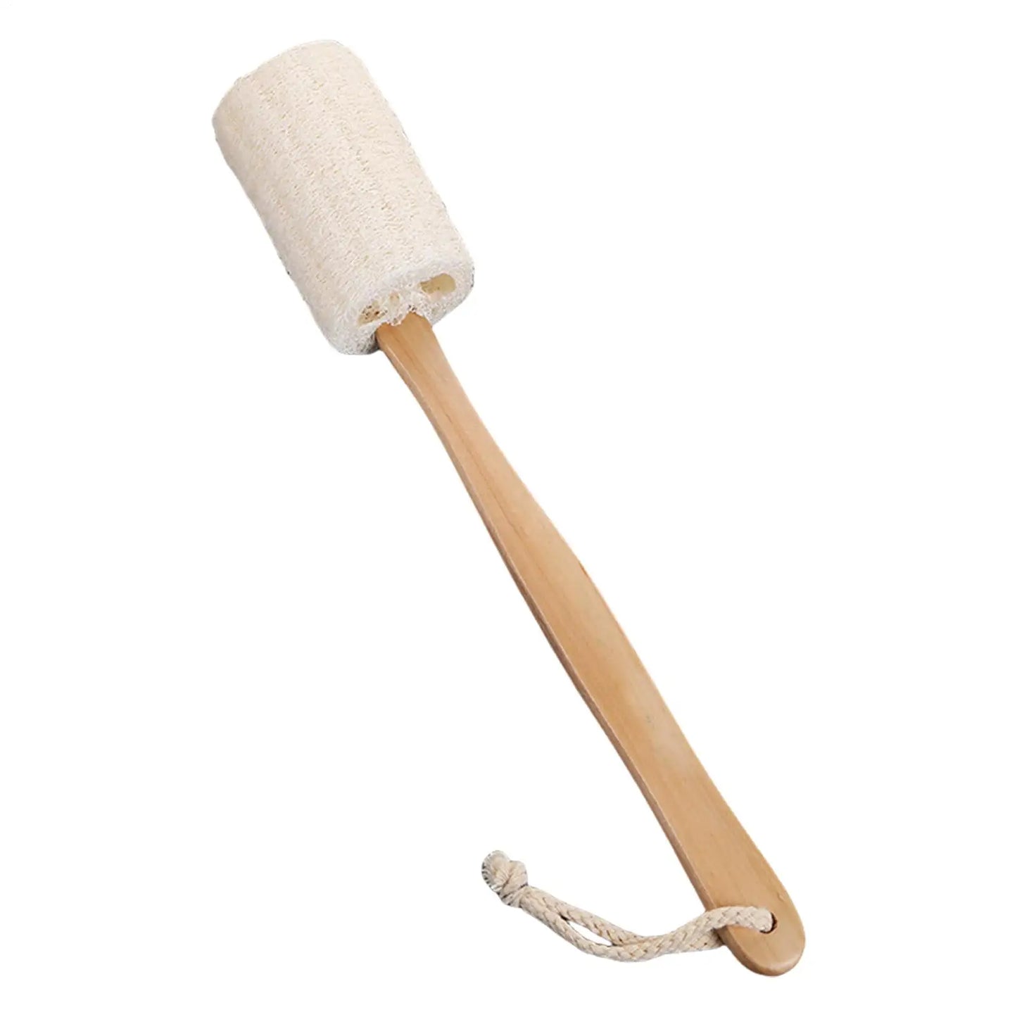 Loofah Back Brush with Long Wooden Handle – Body Scrubber