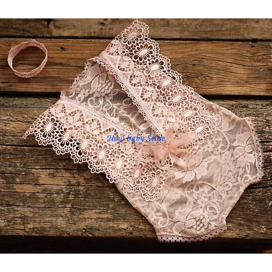 Newborn Photography Props – Crown Headband & Lace Romper 0-1M Baby Photography Props Peaceful Pleasures Health and Wellness