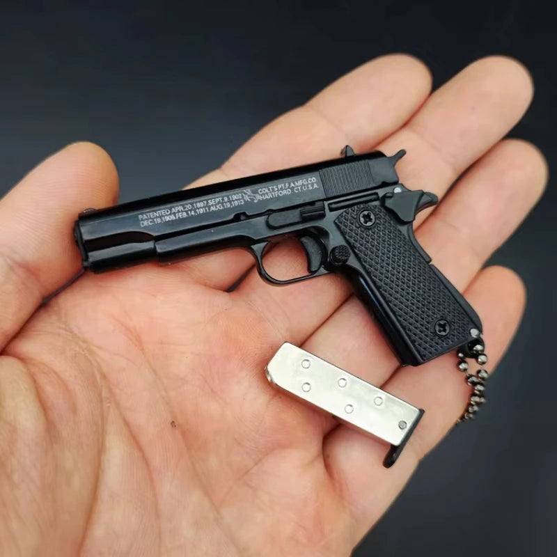 1:3 Scale Colt 1911 Pubg Detachable Tactical Pistol Metal Toy Gun Model Alloy Keychain Collection Decorations Hanging Gift Peaceful Pleasures Health and Wellness