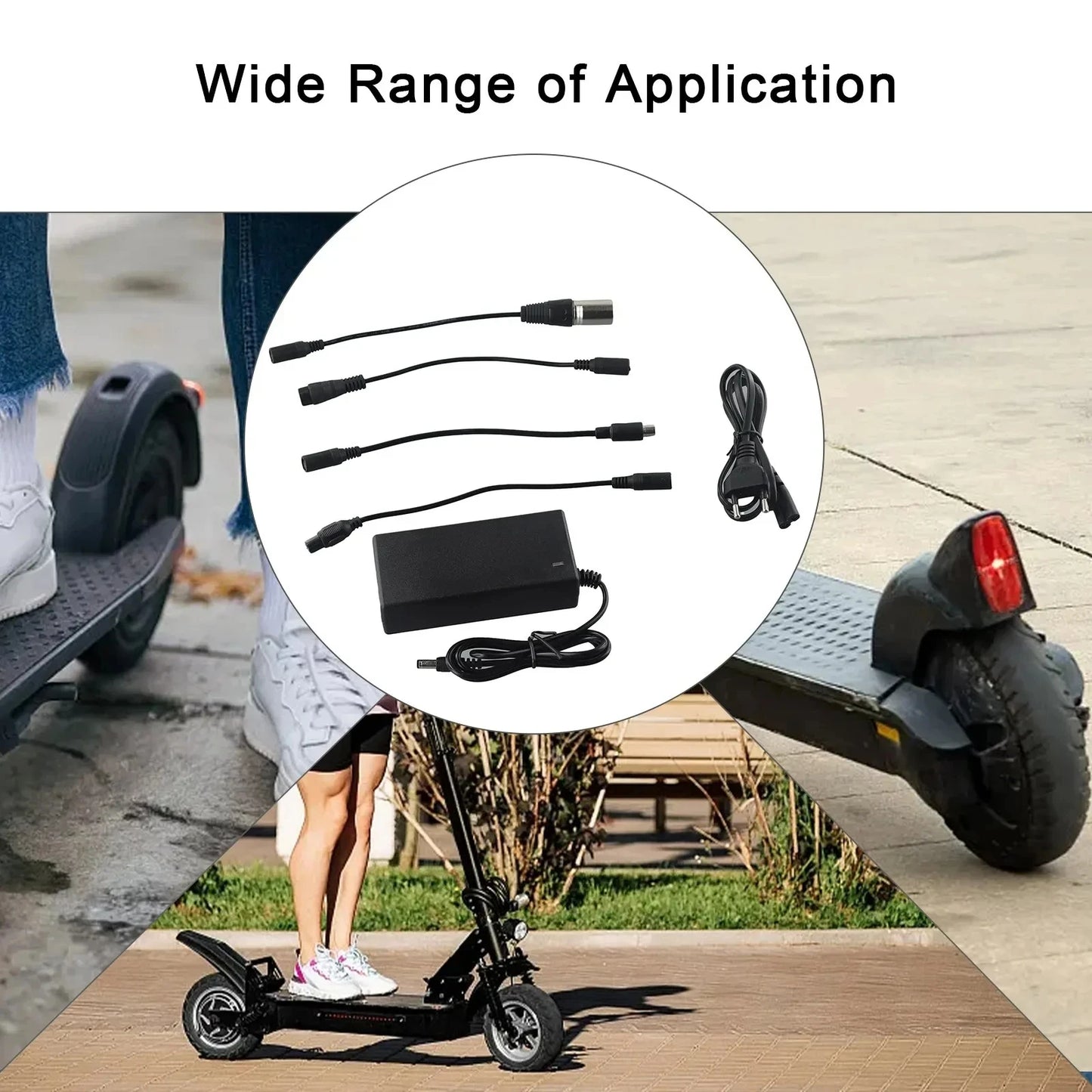 HOMEFISH Brand New Power Adapter AC 100-240V Black DC 42V 2A Electric Scooter Accessories EU Plug For 24-36v Lithium Battery Peaceful Pleasures Health and Wellness
