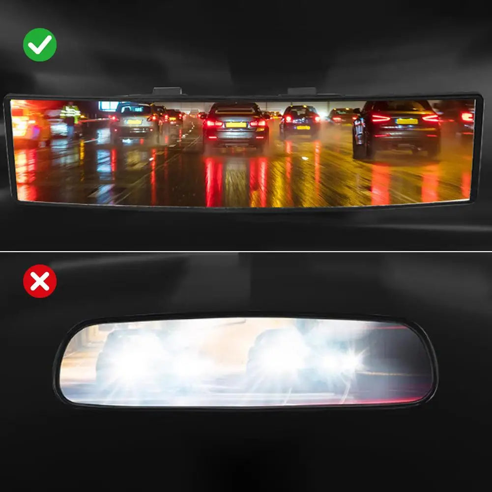 Car Interior Curved Rearview Mirror Increase Vision Field Reduce Blind Spots Universal Car Anti-glare Panoramic Rearview Mirror Peaceful Pleasures Health and Wellness