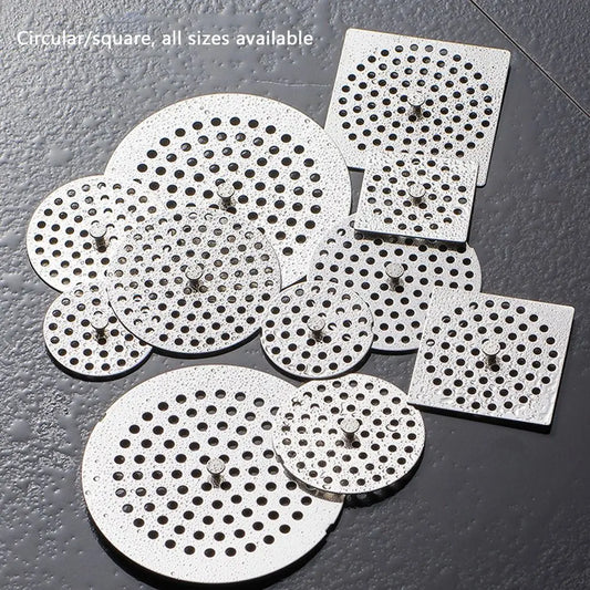 Creative Stainless Steel Floor Drain Net Cover Round Square Shape with Handle Sink Strainer Hair Filter Peaceful Pleasures Health and Wellness