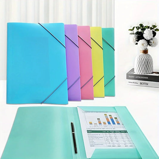 5-Pack A4 Large Capacity Project Folders | Frosted Elastic Project File Folders Peaceful Pleasures Health and Wellness