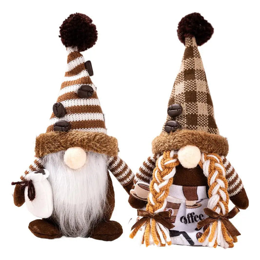 Coffee Gnome Plush Figurine | Cute Faceless Stuffed Doll Decor Gnome Plush Figurine Oasis Select C