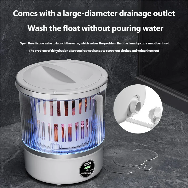 HOMEFISH Dehydrated Underwear Washing Machine Fully Automatic Dormitory Mini Mini Sock and Underwear Washing Machine Peaceful Pleasures Health and Wellness