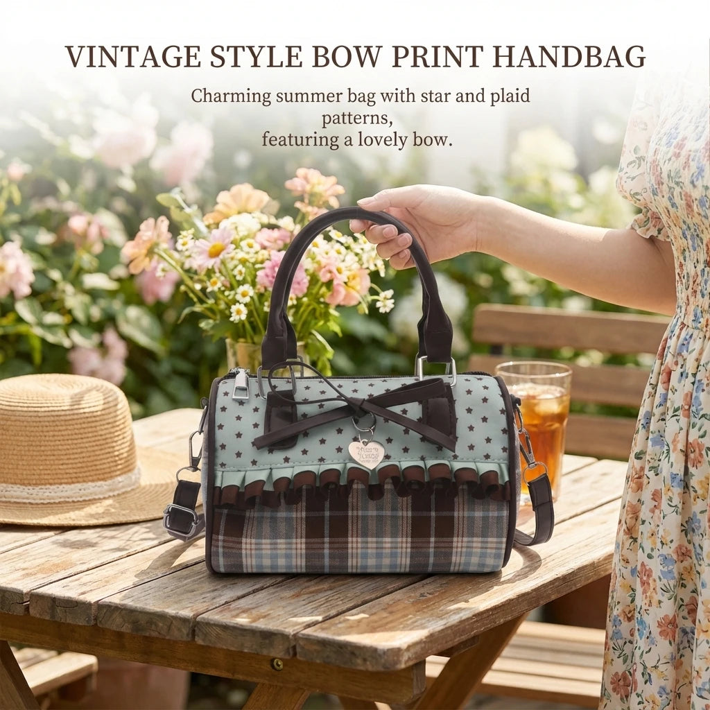 Women Shoulder Bag With Bowknot And Floral Print For Spring Summer Peaceful Pleasures Health and Wellness