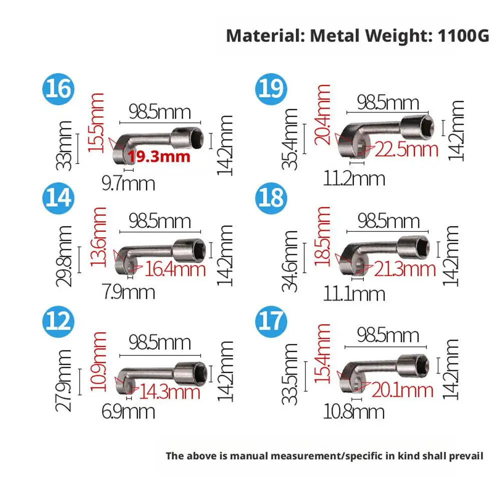Diesel Fuel Injector Line Socket Wrench Set 12–19mm