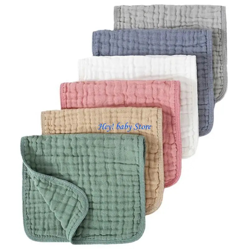 Baby Burp Cloths Set of 6 – 6-Layer Absorbent Cotton Washcloths