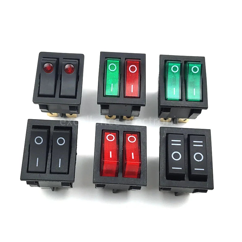 1PCS KCD6 Double Light Rocker Switch 6PIN 4PIN 16A 250V 20A 125V ON-OFF Boat Power Switch Waterproof Cap Peaceful Pleasures Health and Wellness