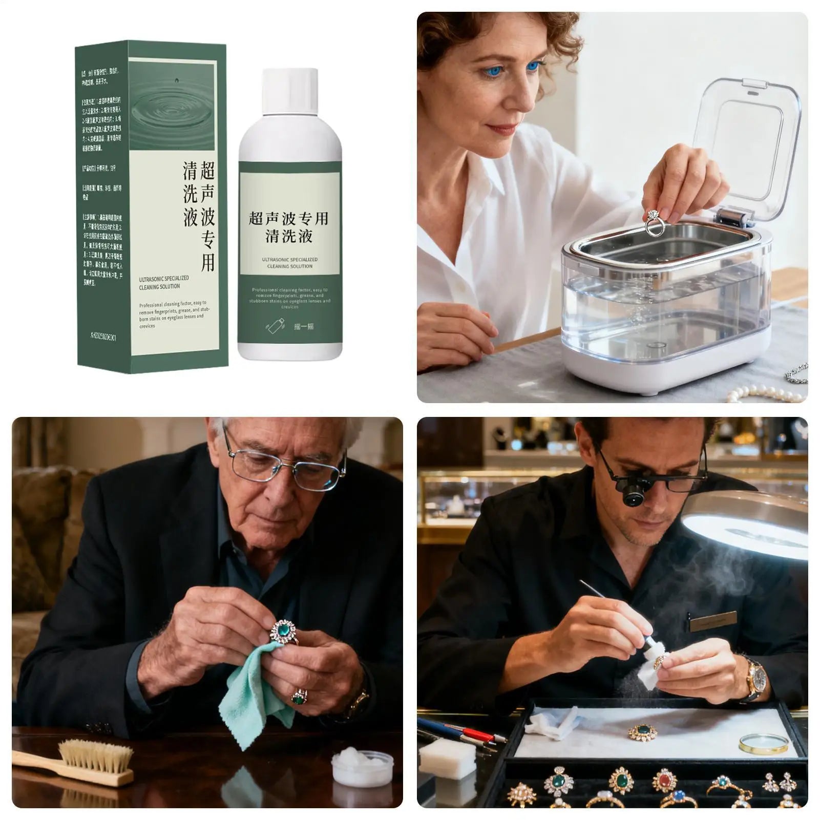 Professional Jewelry Cleaner Solution Concentrated Ultrasonic Cleaning Liquid, Effective Tarnish Remover for Rings, Necklaces Peaceful Pleasures Health and Wellness