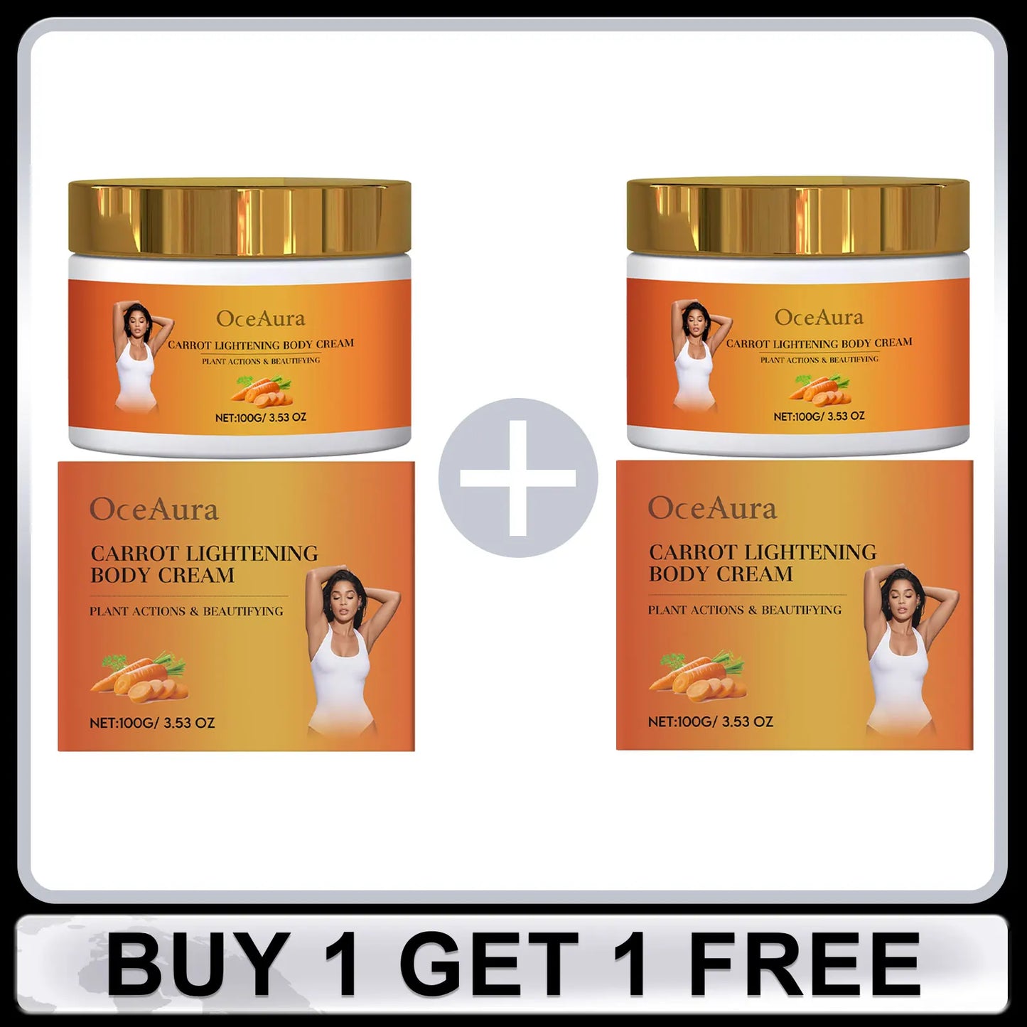 OceAura Carrot Body Cream – Brightening & Moisturizing Lotion