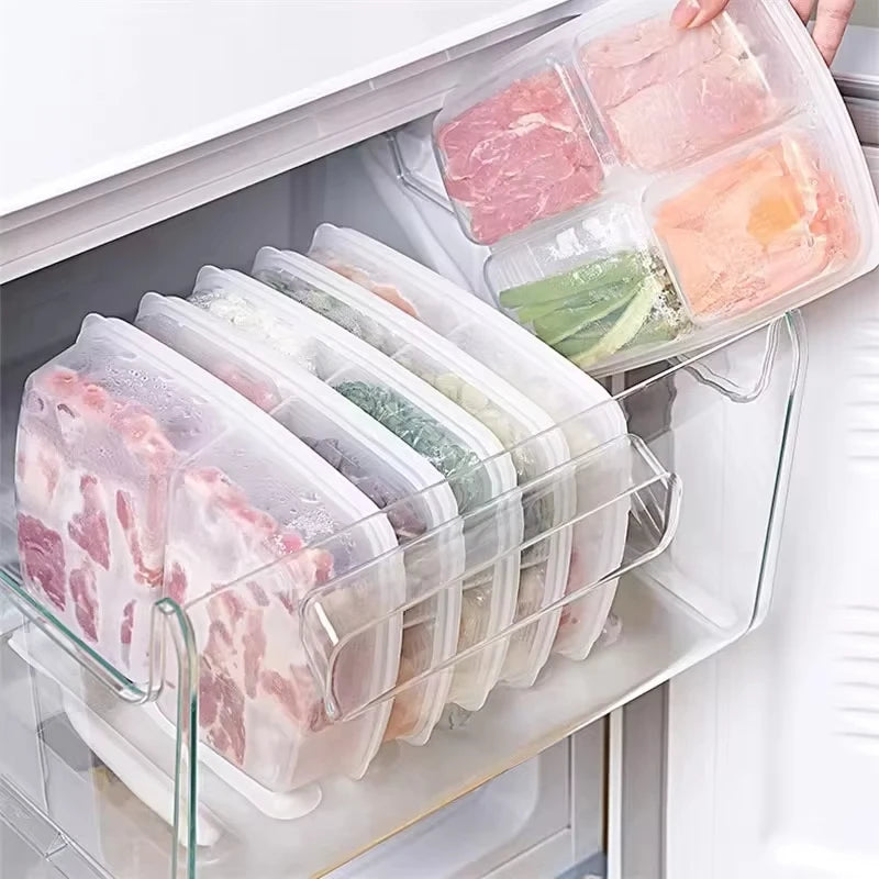 Frozen Meat Band Lid Refrigerator Storage Box Fresh-keeping Box Meat Onion Ginger Garlic Side Vegetable Box Peaceful Pleasures Health and Wellness