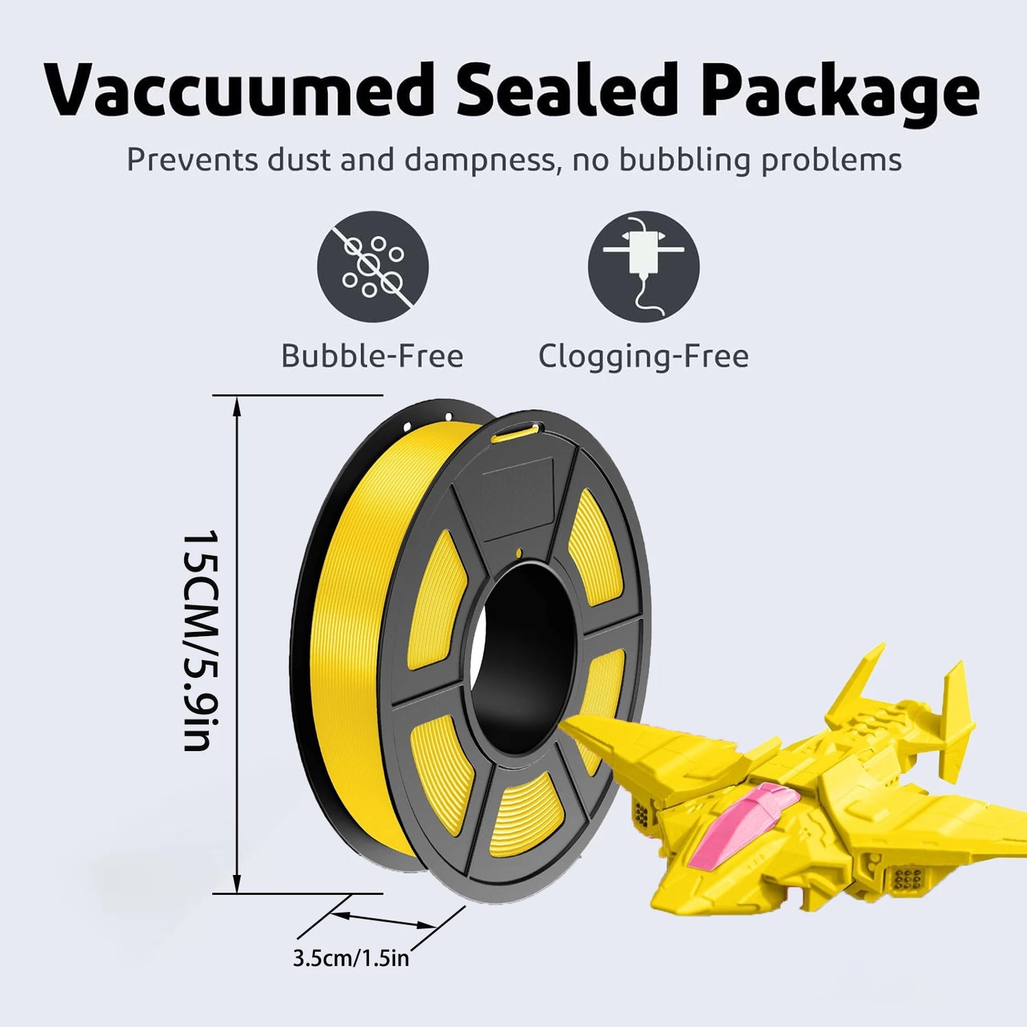 DINGSUN 3D PLA Filament 1.75mm 500G | Pink & Yellow 2-Roll Pack