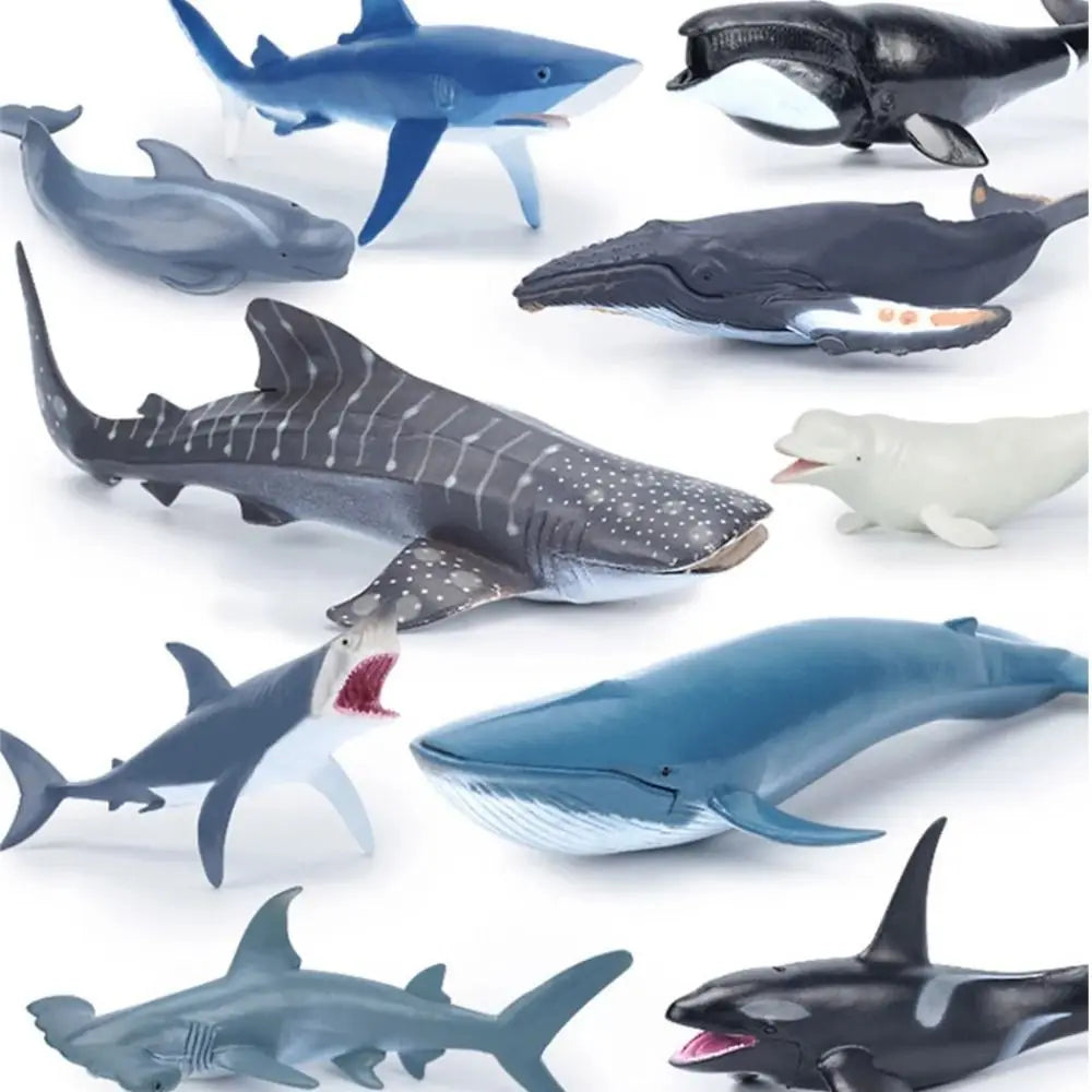 PVC Ocean Animal Figurines – Shark & Whale Sea Life Toys